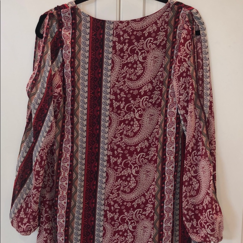 Boho Paisley Red Tunic Short Dress Medium - Picture 6 of 6
